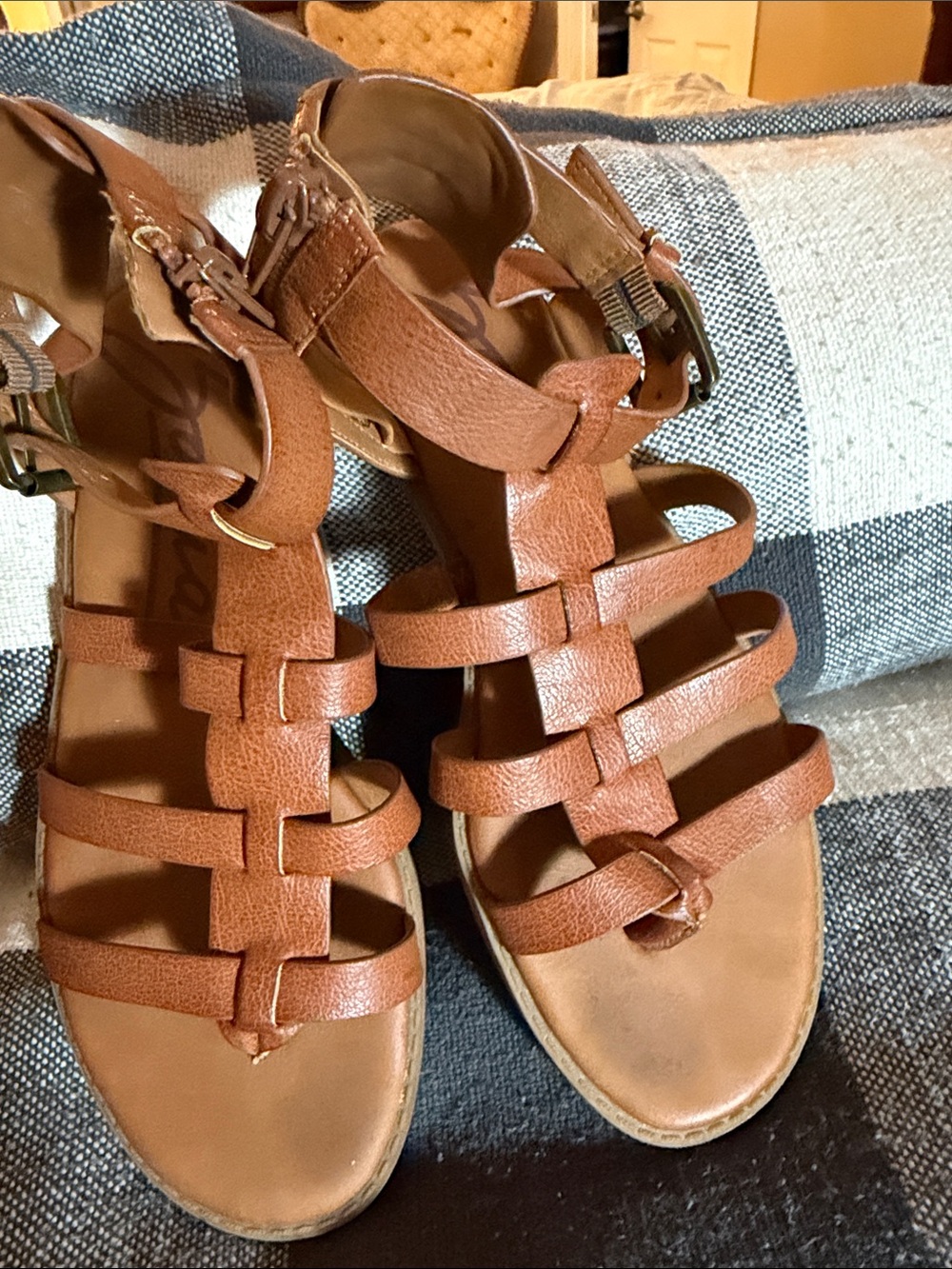 Zodiac Brown Leather Gladiator Sandals - Picture 4 of 6